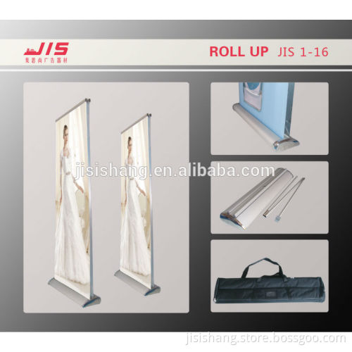 Double sides silver cap broad base roll up stand JIS1-16